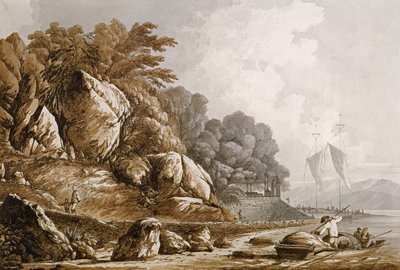 「南海の景色」からのマカオの眺め、パブ。 1788 作： John Webber